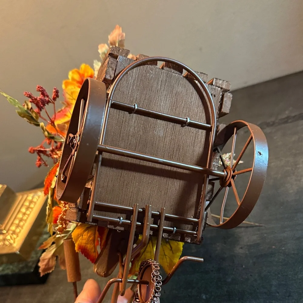 Rustic Orange Floral Tricycle Accent - Unbranded